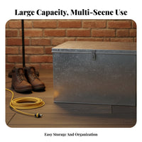 Metal Tool Chest Large Capacity Lockable Tool Case Portable Steel Tool Organizer Sturdy-Duty Galvanized Steel Box Rust-Resistant