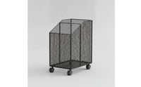 Fitness Mat Storage Cart Fitness Exercise Gear Holder with Wheels Metal Mesh Storage Basket with Wheels for Home Gym, Bedroom, Living Room