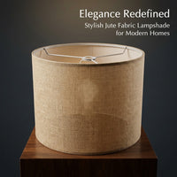 Living Room Lamp Shade with Foldable Design for Easy Storage, Lampshade for Table in Linen Material, Universal Fitting for Bedroom Lighting