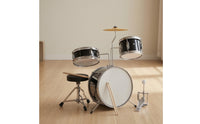 Beginner Drum Set Padded Junior Drum Kit Easy to Assemble Complete Beginner Package for Youngsters, Beginners, Home Practice