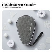 Wrist Strap Sports Accessory White Piping Table Tennis Paddle Case Table Tennis Paddle Case Portable Textured Textured Material