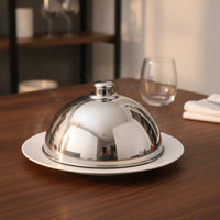 Mirror Finish Food Dome Thickened Stainless Steel Meal Cover Rust Resistant Dome Serving Lid for Banquet, Restaurant, Buffet