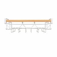 Cupboard and Kitchen Cabinet Organizer Rack Made of Iron, Under Hanging for Storage and Pot Lids