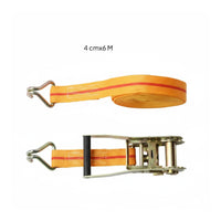 High Strength Polyester Heavy Duty Cargo Strap Long-Lasting Stitching Strapping Strap with Buckle Steel Hooks for Truckers, Trucks