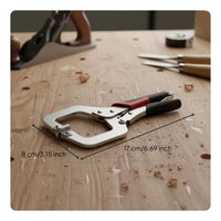 High Carbon Steel Locking C-Clamp Heavy Duty C-Clamp Locking Plier Adjustable Opening Hand Tool Non-Slip Handle for Woodworkers, Mechanics