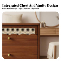 expandableable Vanity with Drawers Integrated Storage Cabinet Makeup Desk Space-Saving Modern Design for Apartment Dwellers