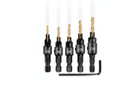 6 Pieces Titanium-Plated Countersink Drill Bit Set Tapered Wood Countersink Drill Bit Industrial-Grade Tool Wear Resistant for Woodworkers, Woodworking