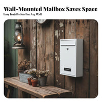 Wall-Mounted Mailbox Lockable Wall Mounted Mailbox Locking Mail Box Includes 2 Locking Mechanisms Locking Letterbox