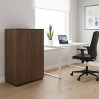 Multi-Functional Office Credenza with Shelves Minimalist Design Low Profile File Cabinet Sideboard with Combination Lock for Study Room