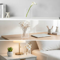 Frame Vase Modern Clear Acrylic Vase Flower Arrangement Holder Contemporary Unique for Minimalists, Desk, Living Room