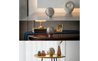Spherical Jar with Lid Silver Aluminum Storage Jar Reflective Canister for Vanity