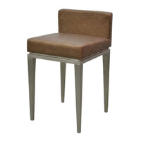 Armless Design Upholstered Low-Back Stool Modern Design Upholstered Metal Frame Stool Sturdy Construction Counter Chair Padded Cushion for Business Owners, Homeowners, Jewelry Retail Space, Boutique, Reception Area, Restaurant