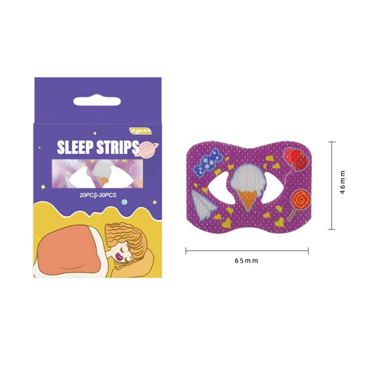 20 Pieces Mouth Sleep Strips Congestion Relief Adhesive Mouth Patches Sleep Strip Performance Skin-Friendly for Children, Travel