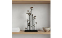 Ball Sculpture Desktop Display Gold Sphere Decor Gift Idea Gold Metal Sculpture for Office