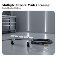 360° Swivel Casters Pressure Washer Undercarriage Cleaner Multi-Nozzle Design Car Underbody Washer Wide Spray Coverage for Driveways, Patios