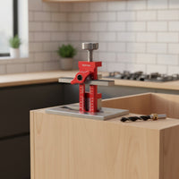 Adjustable Cabinet Door Mounting Tool with Drill Bit Non-Slip Cabinet Door Jig Precision Accurate for DIYers, Woodworkers, Woodworking