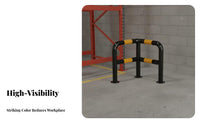 Collision-Resistant Resistant Fire Hydrant Guard Heavy Duty Steel Pipe Safety Barrier Sturdy Construction Anti-Collision Bollard High Visibility for Factory Operators, Warehouse Managers, Municipal Workers, Gas Stations, Factories, Warehouses