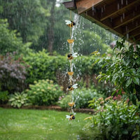 Bee-Themed Rain Chain Weather-Resistant Hanging Bee Chain Rust-Resistant Tiered Rainwater Collector for Porch