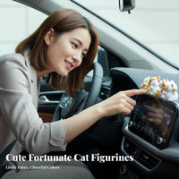 Funny Fortunate Cat Figurine Resin Material Car Console Ornament Collectible for Desktop, Office