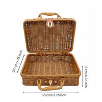 Vintage Design Woven Gift Basket Handwoven Handmade Wicker Basket for Holiday Gifts