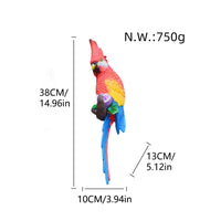 Hanging Parrot Figurine Animal-Themed Hanging Parrot Nature-Avian-Themed Decoration Ornament for Balcony, Planter