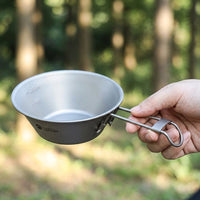 Foldable Camping Cookware Set, 3-Piece Outdoor Camping Cookware Made of Metal Alloy, Ultra-Light for Trips, Picnics, Matte Gray