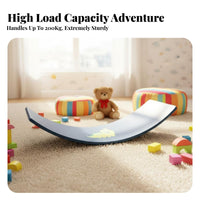 Natural Wood Wooden Balance Board Multi-Use Curved Wobble Board Unrestricted-Ended Play Toddler Balance Toy Versatile for Toddlers, Adults, Mindful Stretching, Playroom, Classroom