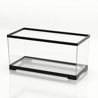 Turtle Tank with Base Clear Open-Top Turtle Enclosure Aquarium Sleek-Profile Reptile Habitat Rectangular for Tabletop, Bedroom
