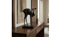 Deer Statue with Marble Base Modern Deer Figurine Sculptural Reindeer Figurine for Home Stylists, Art Lovers, Living Room, Console Table, Bookshelf