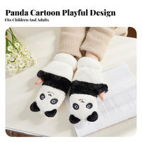 Thick & Warm Panda Flip Top Gloves Soft Convertible Panda Mittens Windproof for Students, Children 6+, Cycling, Outdoor, Texting