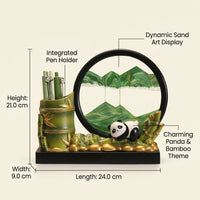 Flowing Sand Art Pen Holder for Study Table, Resin Desktop Decoration, Stationery Organizer Gift for Children and Coworker
