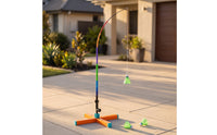 Solo Badminton with Elastic Pole User-Friendly Badminton with Telescopic Elastic Rod Glowing for Court