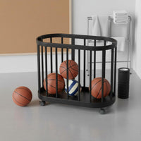 Foldable Ball Rack Space-Saving Multi Tier Ball Organizer Easy to Assemble Basketball Storage Rack for Gym, Garage