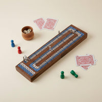 Cribbage Board with Metal Pegs Classic Cribbage Board with Pegs Traditional for Beginners
