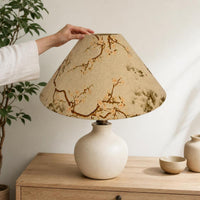 Linen Fabric Lampshade for Table and Floor Lamps, E27 Vintage Style Replacement Cover