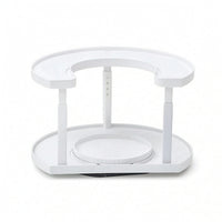 Adjustable Height Rotating Seasoning Rack Organizer Countertop Rotating Seasoning Rack 360° Two-Tier Turntable Sturdy for Pantry