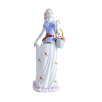 European-Style Ceramic Figurine Glazed Female Figurine Glossy Ceramic Statue Painted for Collectors