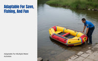 Drifting Boat Inflatable Kayak, Reinforced Hard Bottom, Multi-Chamber, Water Activities, Fishing