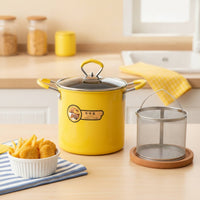 Frying Pot with Basket Non-Stick Deep Fryer Pot Fryer with Basket Removable Cookware Countertop for Home Cooks, Kitchen