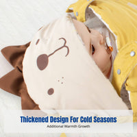 Infant Sleeping Bag, Autumn Winter, Thick Warm Swaddle, Anti-Movement, Anti-Startle, Stroller Use, Animal Pattern