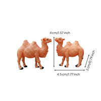 Realistic Intricacy Miniature Camel Figurine Hand Painted Micro Landscape Decoration for Hobbyists, Desktop, Terrarium
