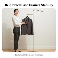 Freestanding Garment Rack Stainless Steel Construction Freestanding Garment Display Floor Standing Metal Boutique Display Rack for Boutiques, Showroom
