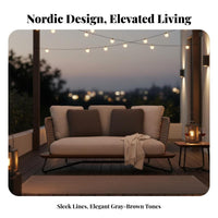 4 Pieces Nordic Design 4-Piece Woven Rope Sofa Set Waterproof Garden Lounge Group sturdy Wood Frame Outdoor Furnishing Weather Resistant for homeowners, Families, guest services Professionals, Terrace, Patio, rearyard, Balcony