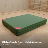 Foldable Design Folding Gymnastics Mat Thickened Cushioning Thick Tumbling Mat Multi-Purpose Foam Crash Pad Force Absorption for Gymnasts, Combat Artists, Training Center, Dance Studio, School, Home Practice
