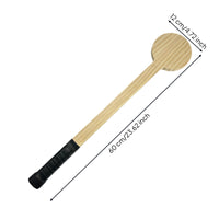 Flat-Headed Wooden Practice Paddle Long-Handle Wooden Training Paddle Non-Slip Sturdy for Beginners
