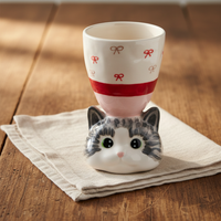 CONGSTUDIO Cute Cat Ceramic Mug Wine Glass Creative Cartoon Gift