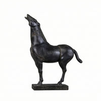 Resin Horse Sculpture Tabletop Horse Statue Decor Rustic Sculpture with Base for Interior Designers, Art Collectors