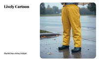 children's Rain Trousers Mud Resistant Kids Waterproof Overpants Wear-Resistant Young Child Water-Resistant Pants for Young Children, Boys, Rainy Days