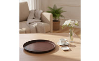 Round Plastic Tray Decorative Serving Platter Smooth for Tea Service