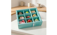 9 Pieces Toy Dessert Set with Storage Box Colorful Wooden Play Food Set Dessert Playset Interactive Sturdy for Toddlers